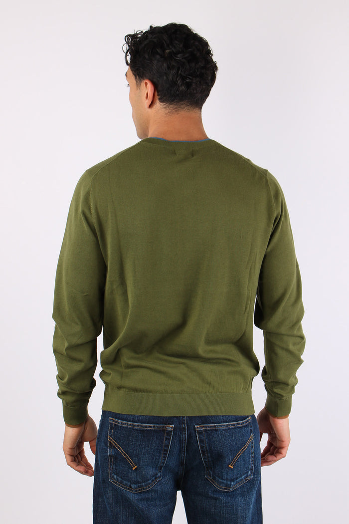 Maglia Collo Contrasto Verde-4
