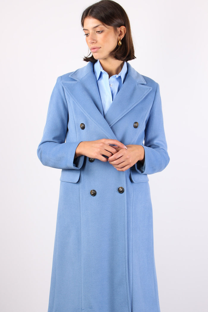 Cappotto Lungo Sfiancato Azzurro Polvere-6