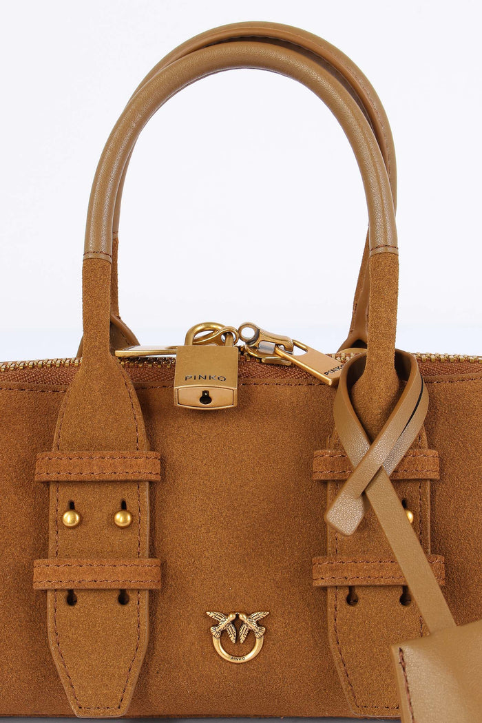 Bowling Bag Suede Marrone-6