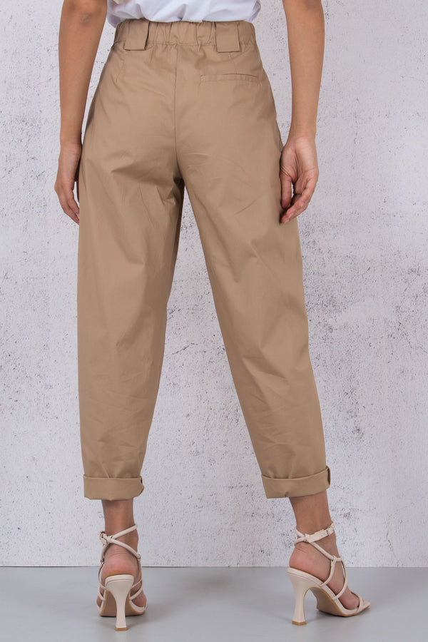 Pantalone Cotone Pences Sabbia-2