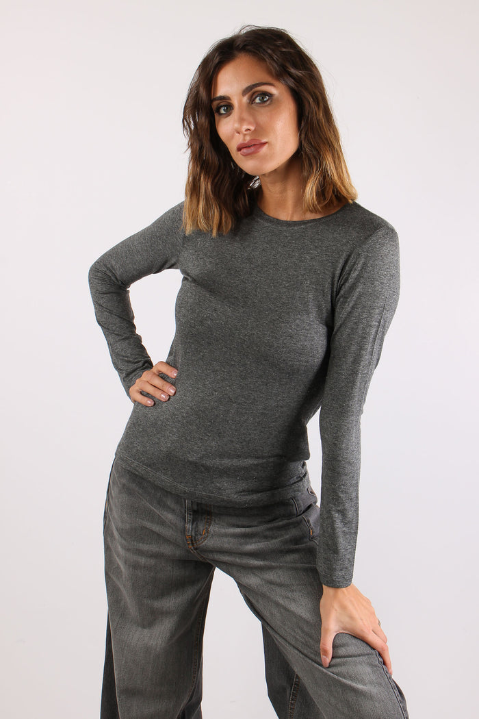T-shirt Girocollo Lamina Grigio-3