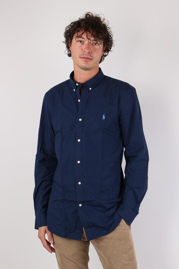 Camicia Slim Popeline Newport Navy-2
