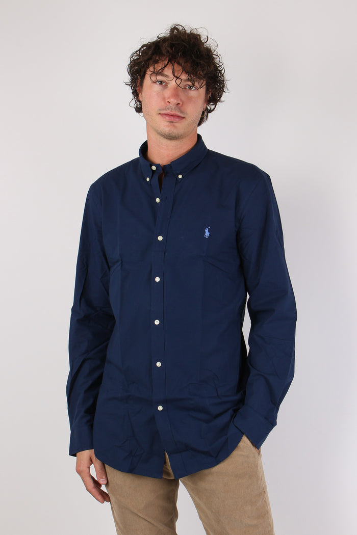 Camicia Slim Popeline Newport Navy-2