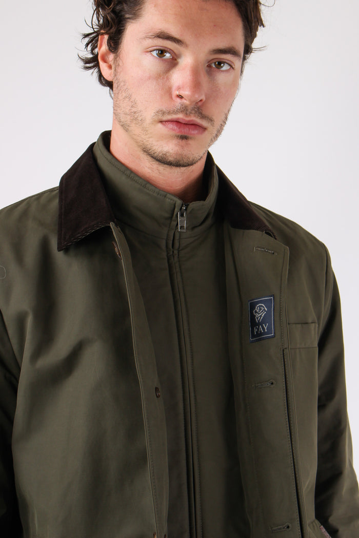 Cappotto Morning Corto Canvas Militare-5