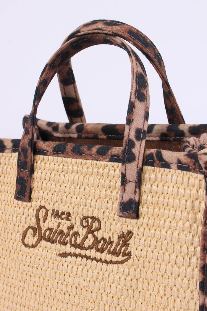 Vivian Mini Paglia Profilo Contrasto Beige/leopard-7