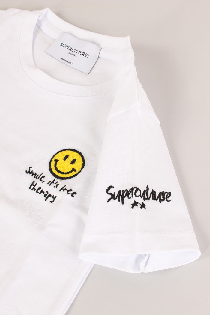 T-shirt Ricamo Smile White-3
