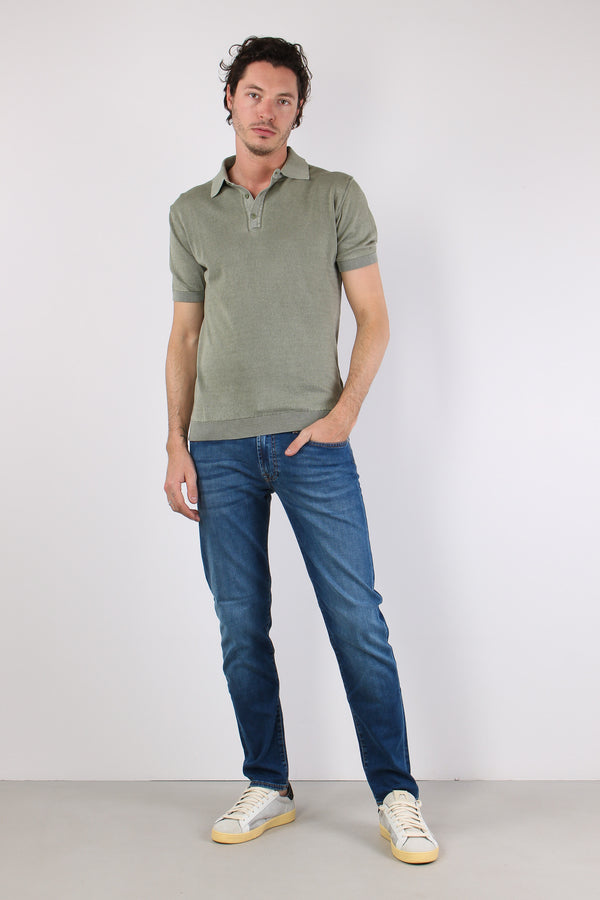 Polo Manica Corta Cotone Green Fade-2