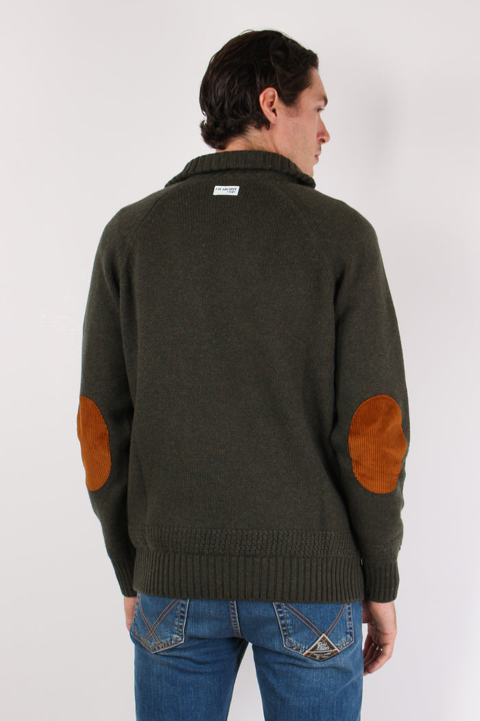 Mezza Zip Tasca Velluto Militare-5