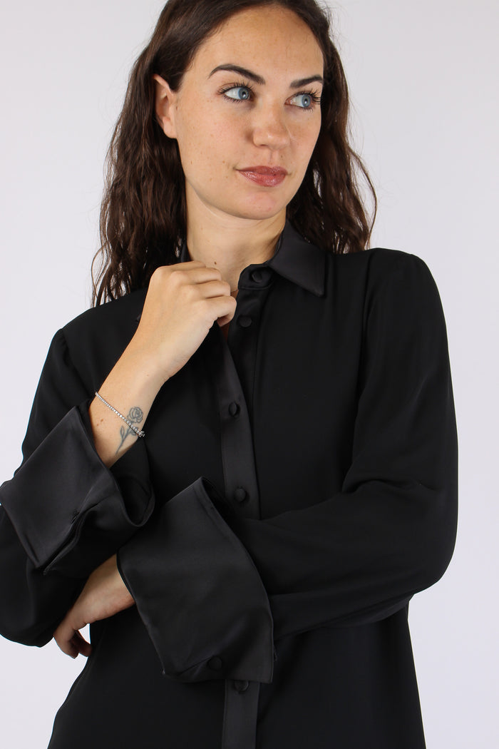 Camicia Bimateriale Black-7