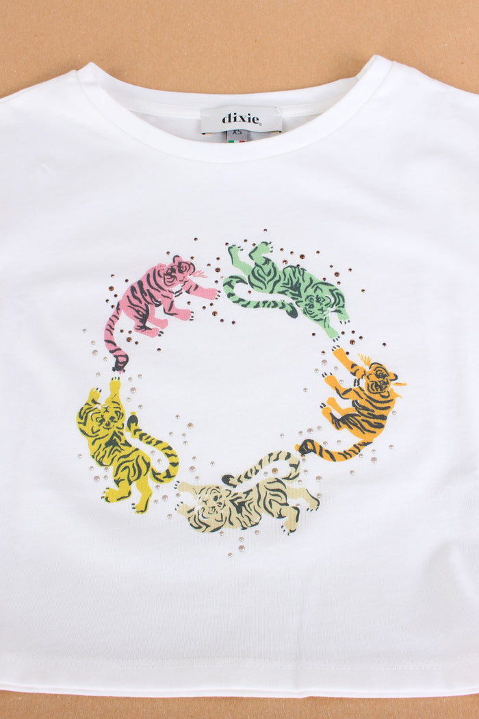T-shirt Stampa Tigre Off White-2