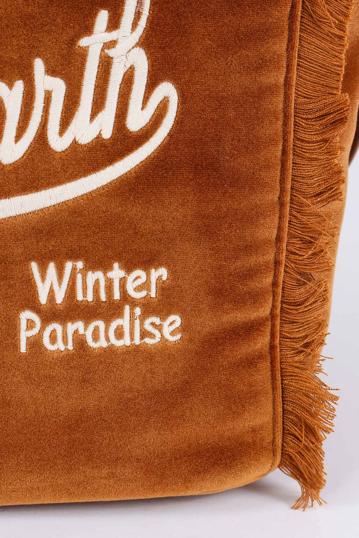 Shopping Velluto Frange Marrone-7