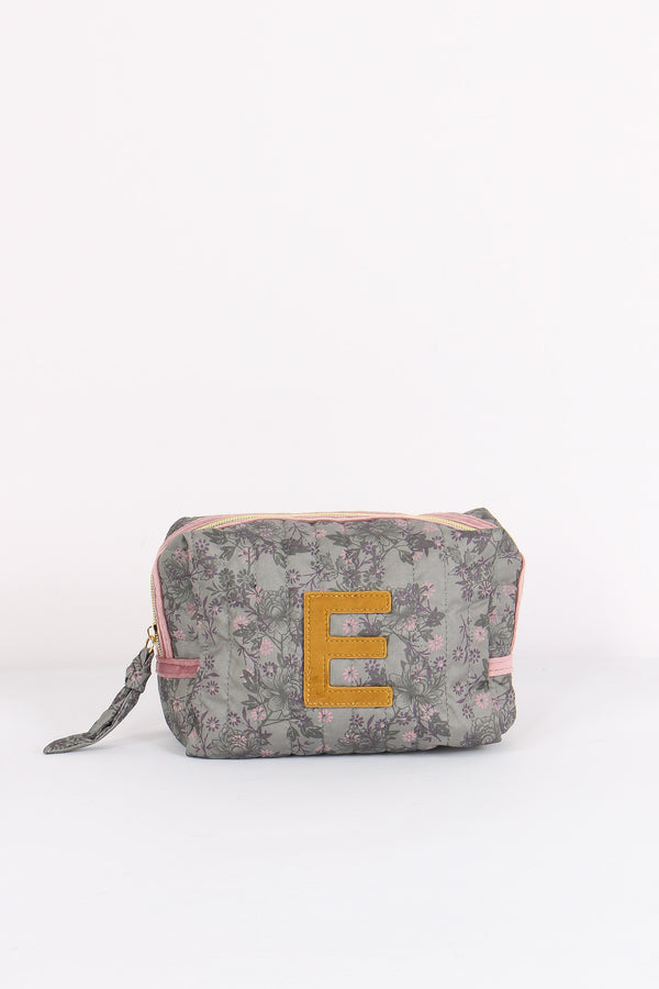 Pochette Patch Lettera E Grigio//rosa