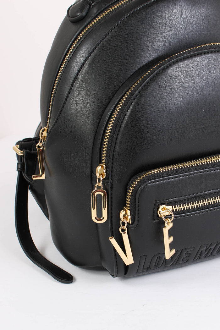 Zaino Zip Charm Lettere Nero-7