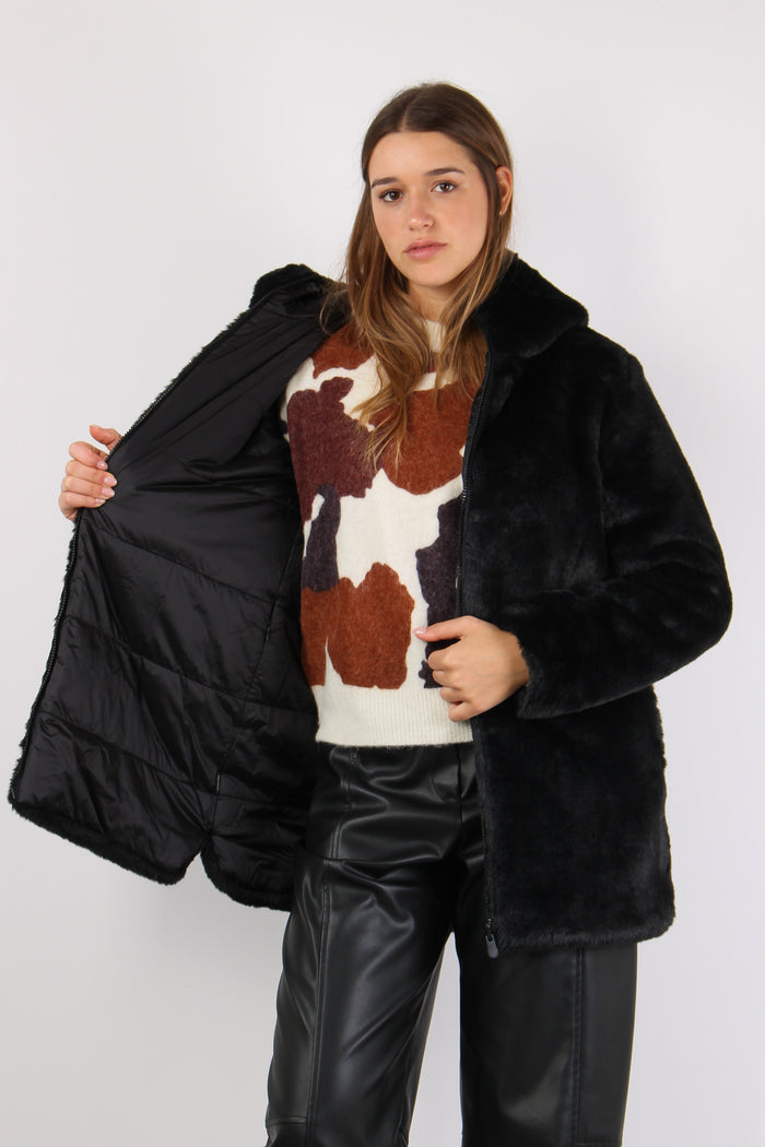 Bridget Cappotto Cappuccio Black-5