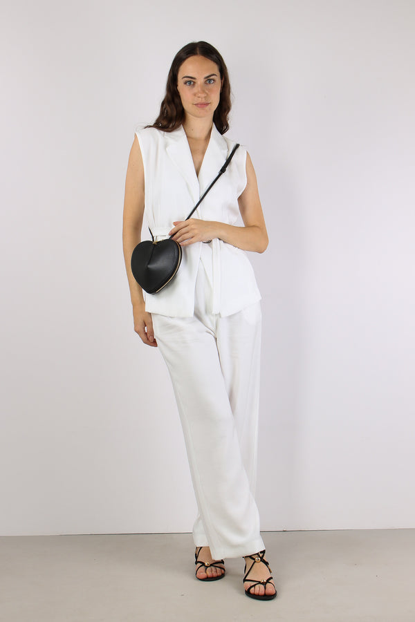 Pantalone Abbottonatura Asimme Bianco