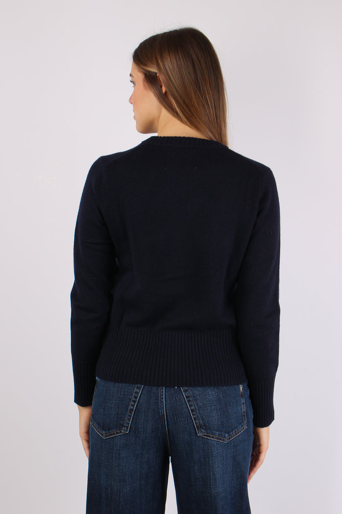 Maglia Cuore Laterale Navy Blue-5