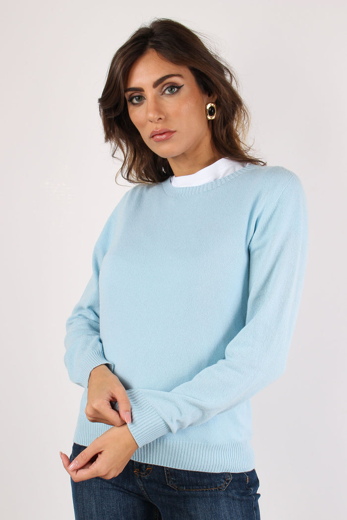 Maglia Misto Cachemire Polvere-7