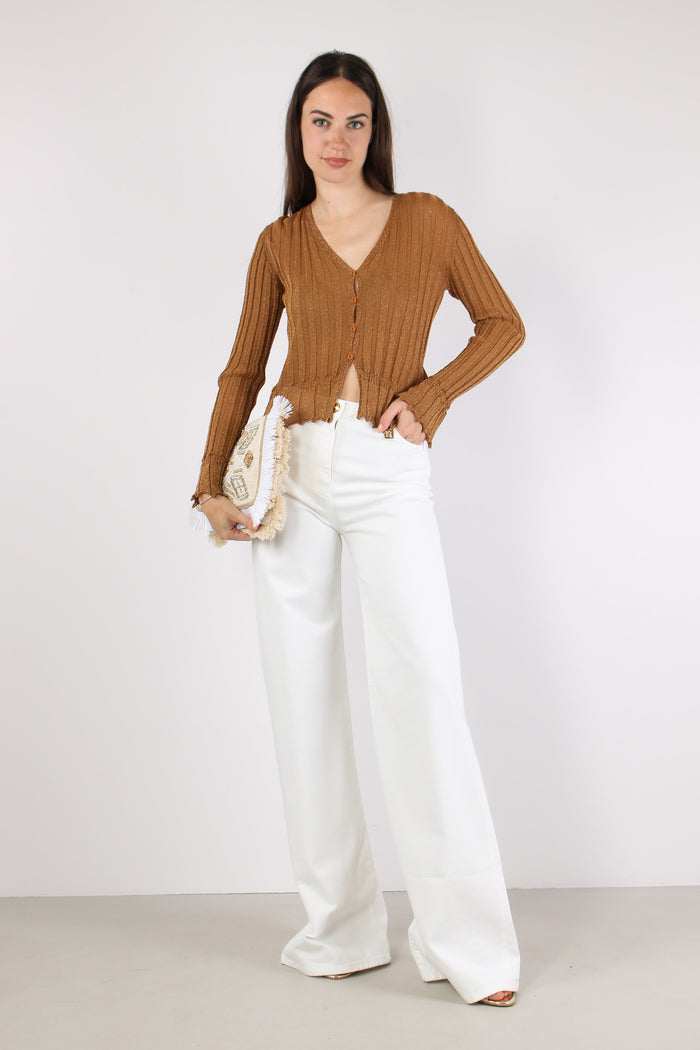 Cardigan Lurex Cammello
