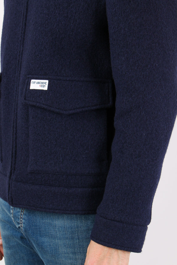 Giubbotto Corto Lana Blu-2