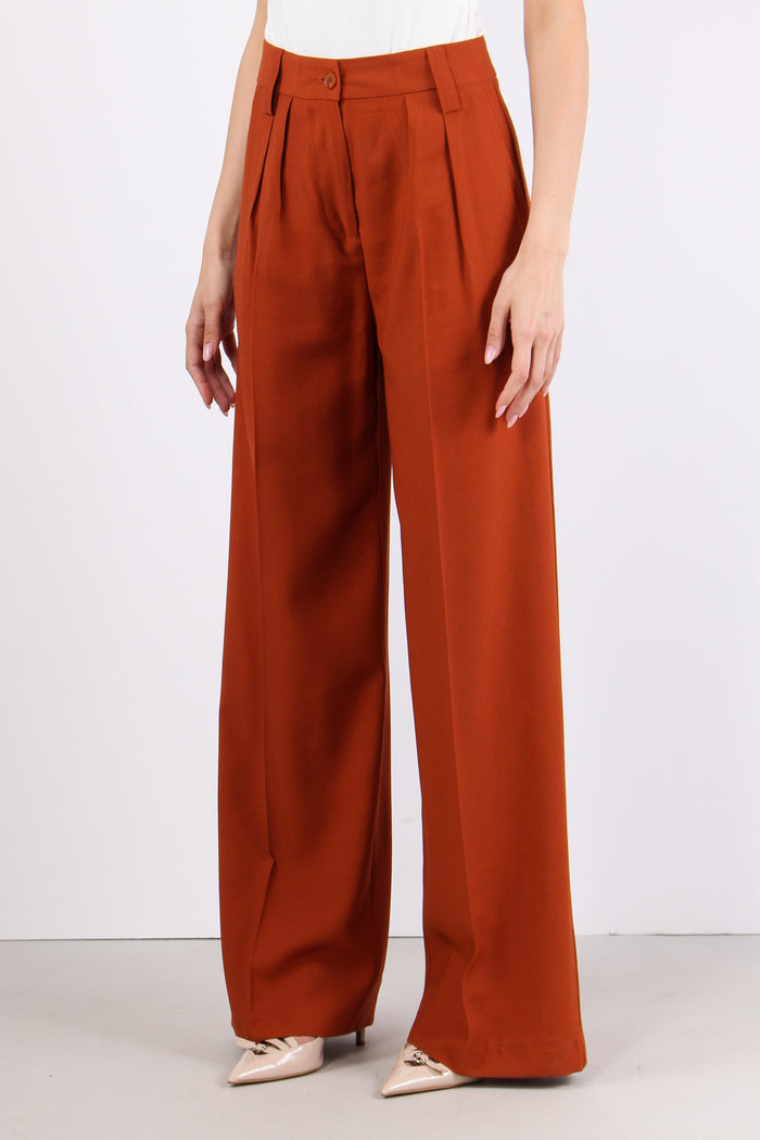 Pantalone Palazzo Misto Viscos Ruggine-3