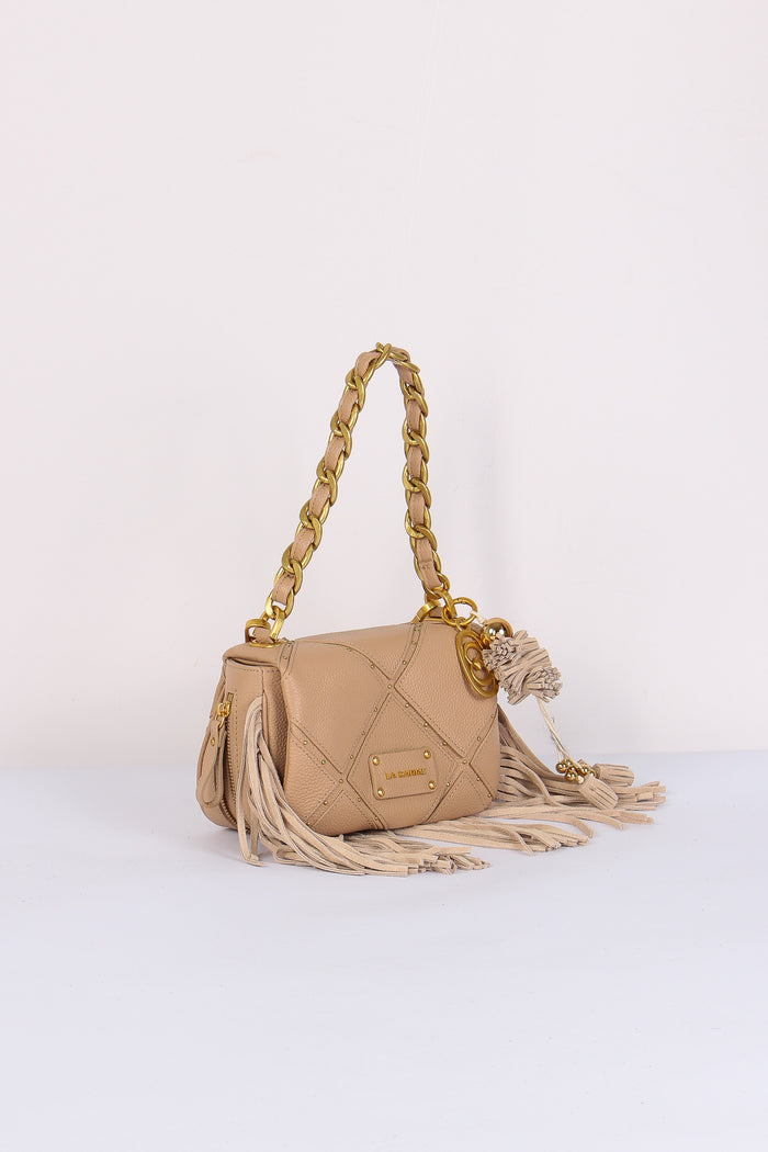Tracollina Frange Inserto Borchie Beige-7