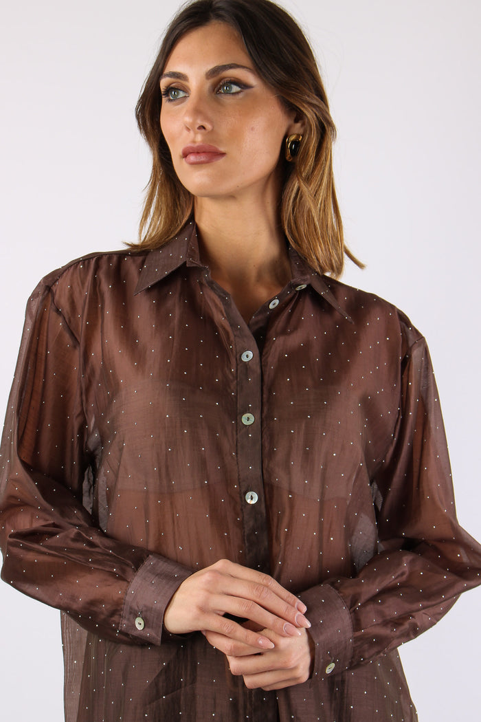 Camicia Over Mussola Strass Moro-8