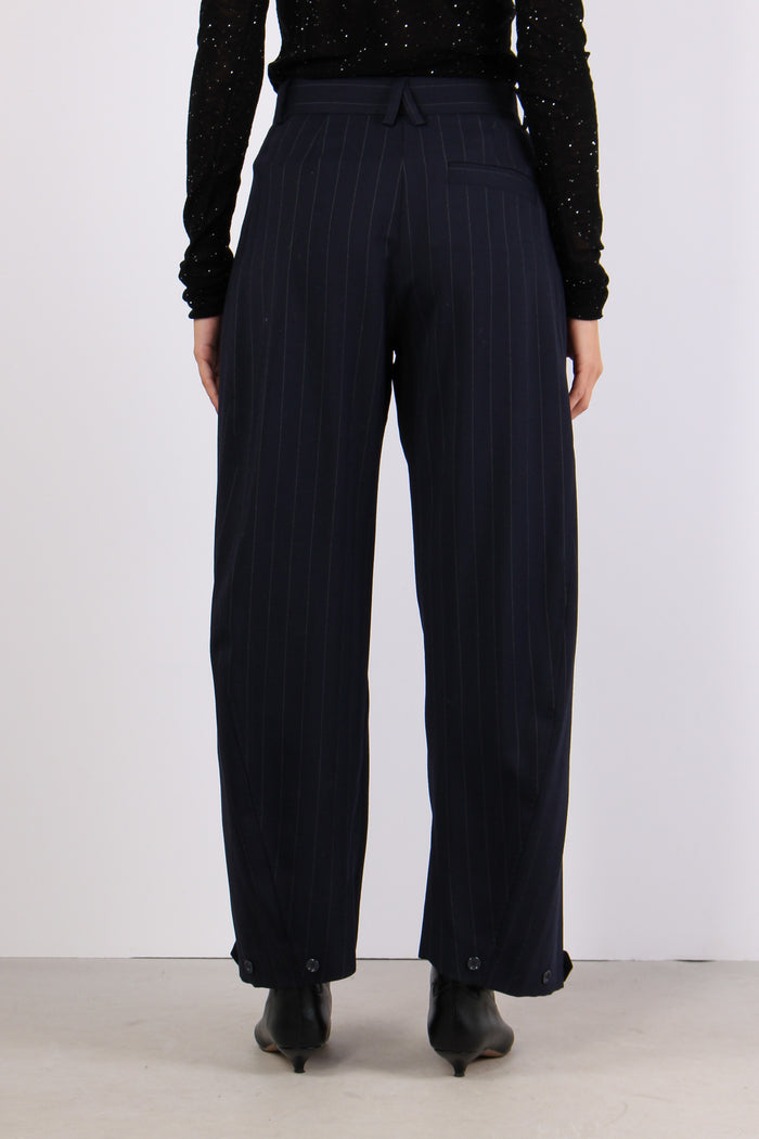 Pastasfoglia Pantalone Gessato Blu/bianco-4