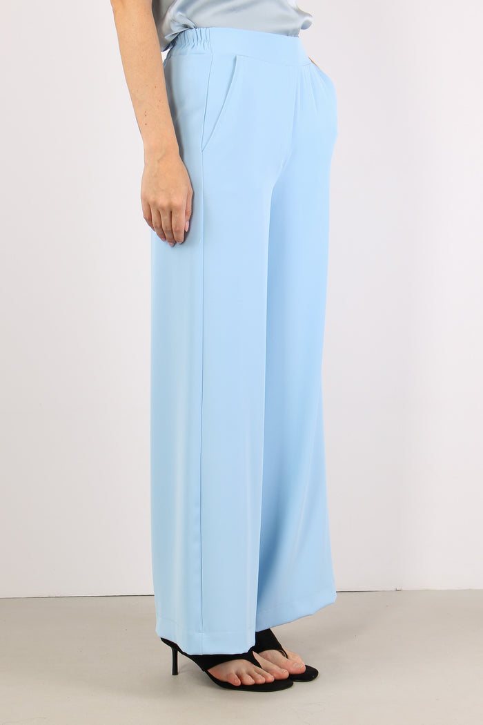 Pantalone Palazzo Fluido Azzurro-3