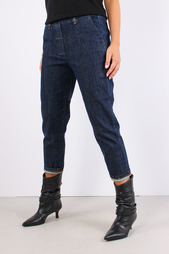 Denim Elastico Vita Denim Scuro-3