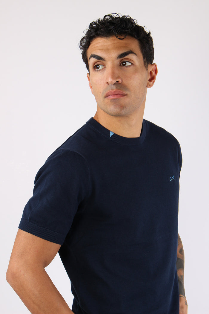 Maglia Girocollo M/m Filo Navy Blue-8
