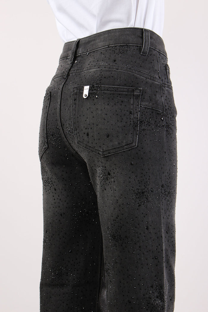 Denim Straight Gamba Strass Denim Black-8
