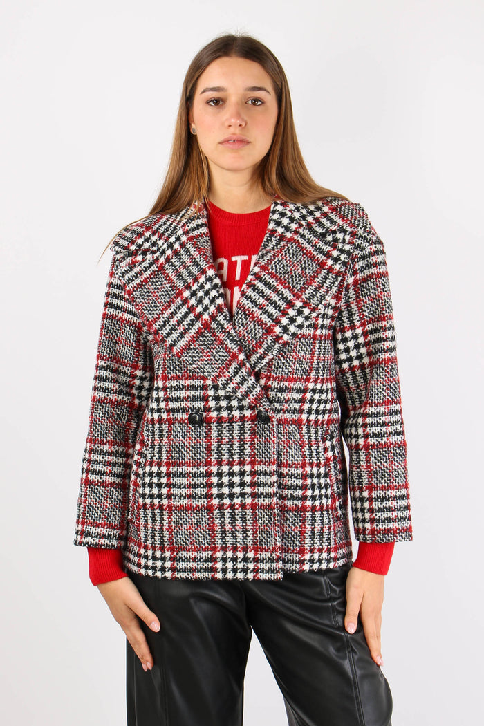 Peacot Corto Check Rosso/nero-3
