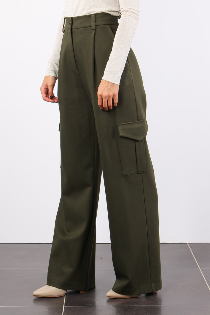 Pantalone Cargo Twill Militare-3