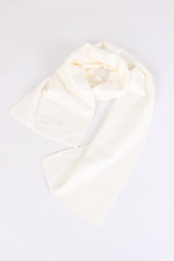 Sciarpa Basica Logo Ricamo Burro-2