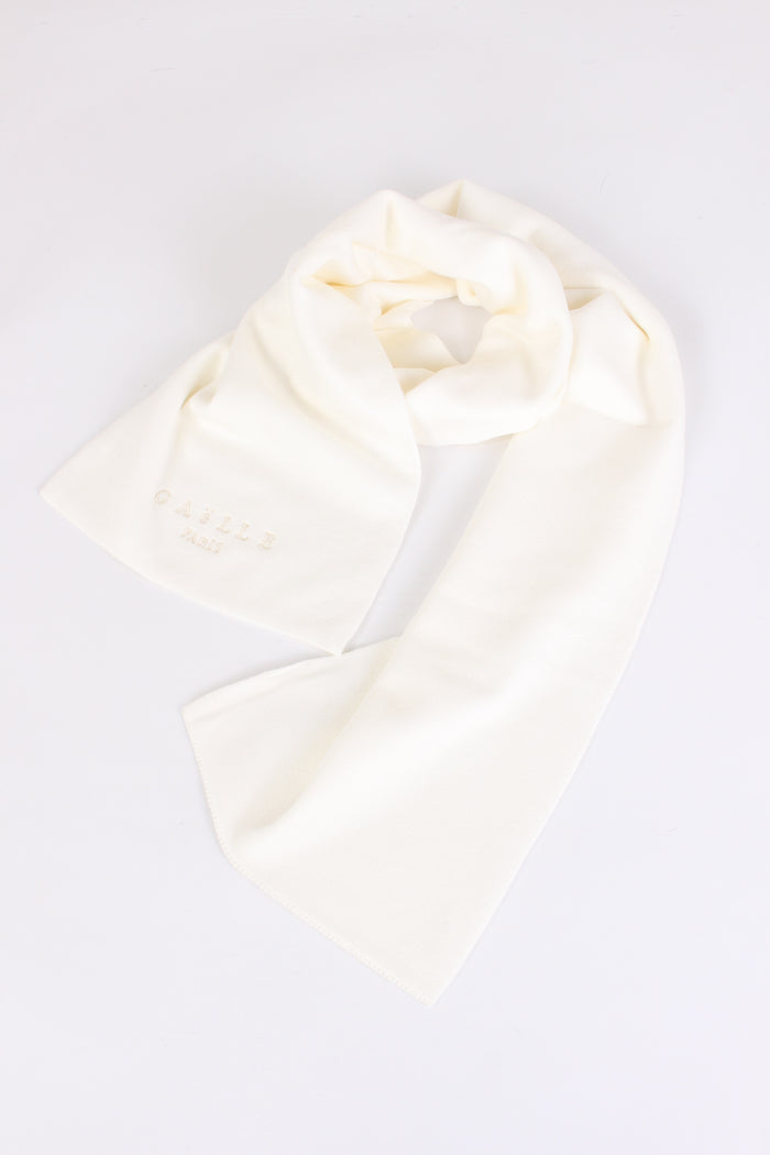 Sciarpa Basica Logo Ricamo Burro-2