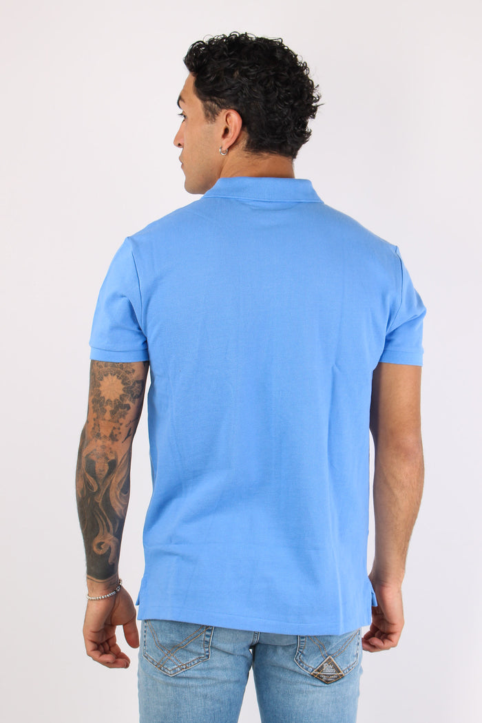 Polo Slim Fit Mesh Harbor Island Blue-5