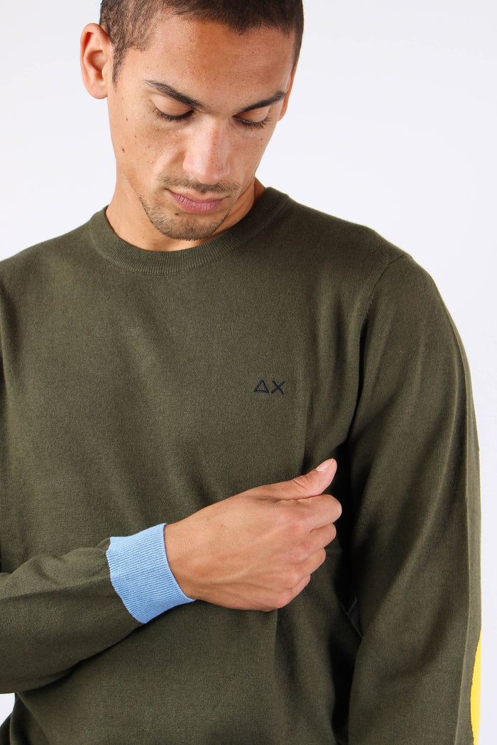 Maglia Misto Lana Toppa Contra Militare-7