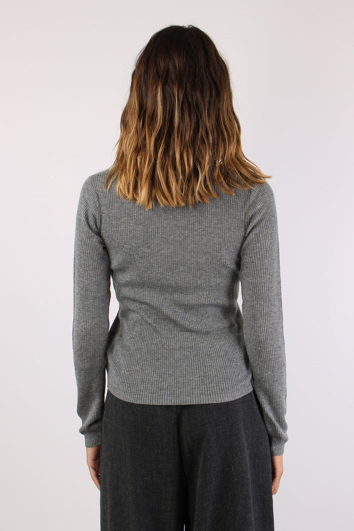 Doppia Maglia Costina Grigio-4