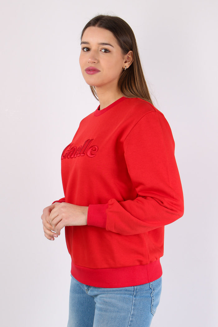 Felpa Basica Ricamo Rosso-7
