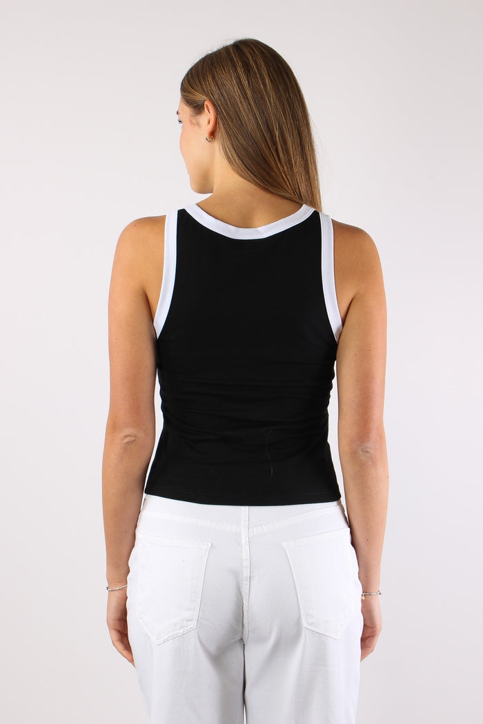 Top Costina Profilo Contrasto Black/white-6