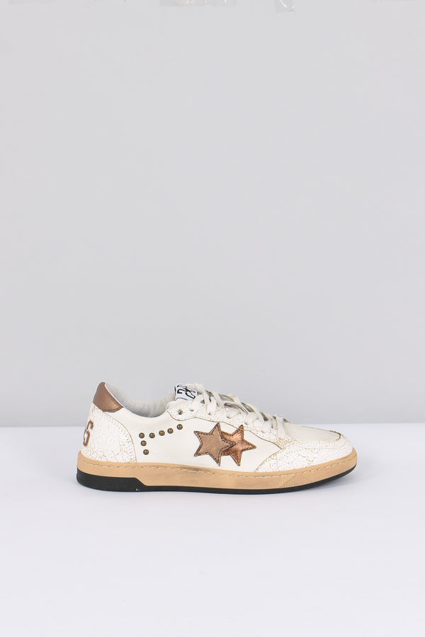 Sneakers Week Star Borchie Bianco/bronzo