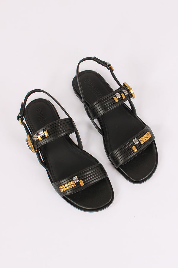 Sandalo Fibbia Borchie Black-2