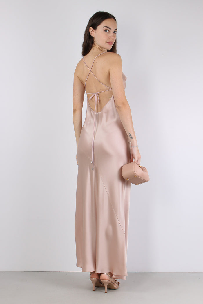 Farro Abito Scavo Dietro Satin Rosa Mogano-2