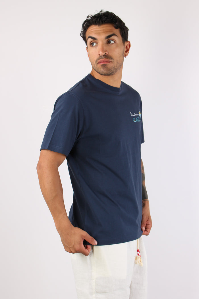 T-shirt Scritta Ricami Business Glass-3
