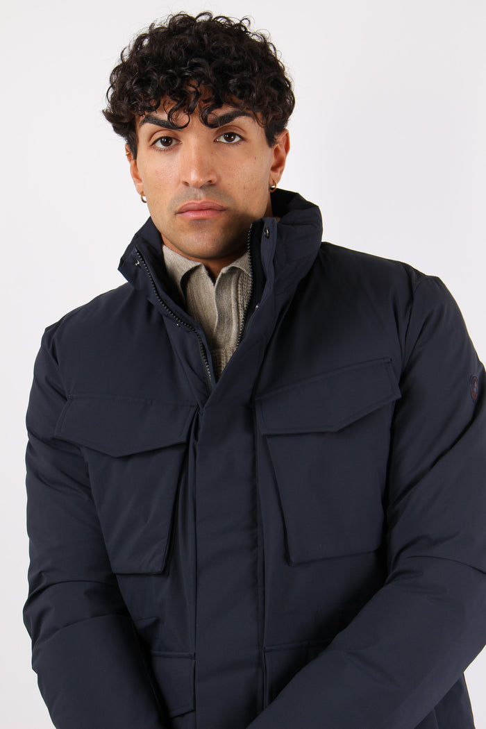 Jannik Field Jacket Tessuto Te Blue Black-3