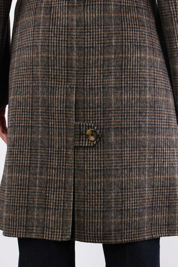 Cappotto Quadro Cintura Camel Check-7