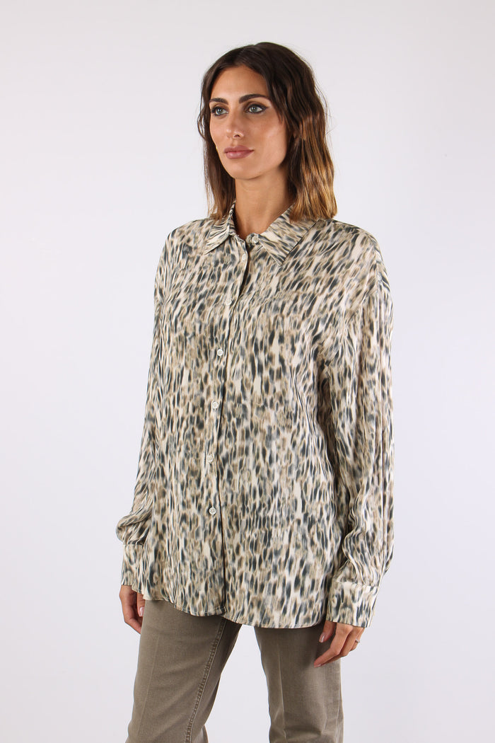Camicia Viscosa Animalier Spotted Chine-4
