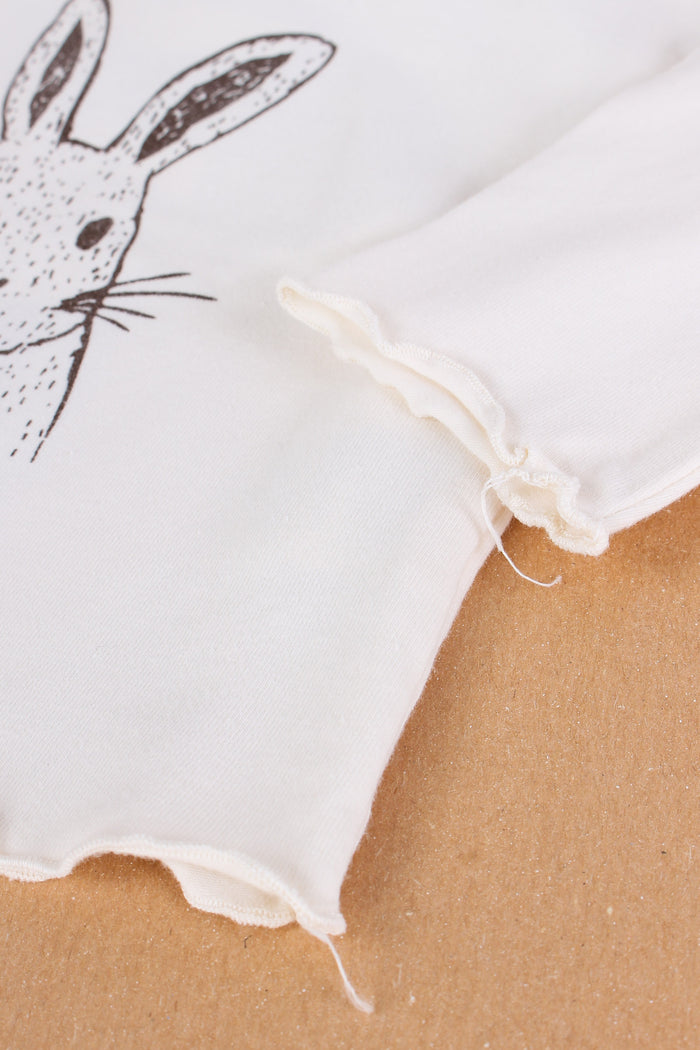 T-shirt Stampa Coniglio Naturale-3