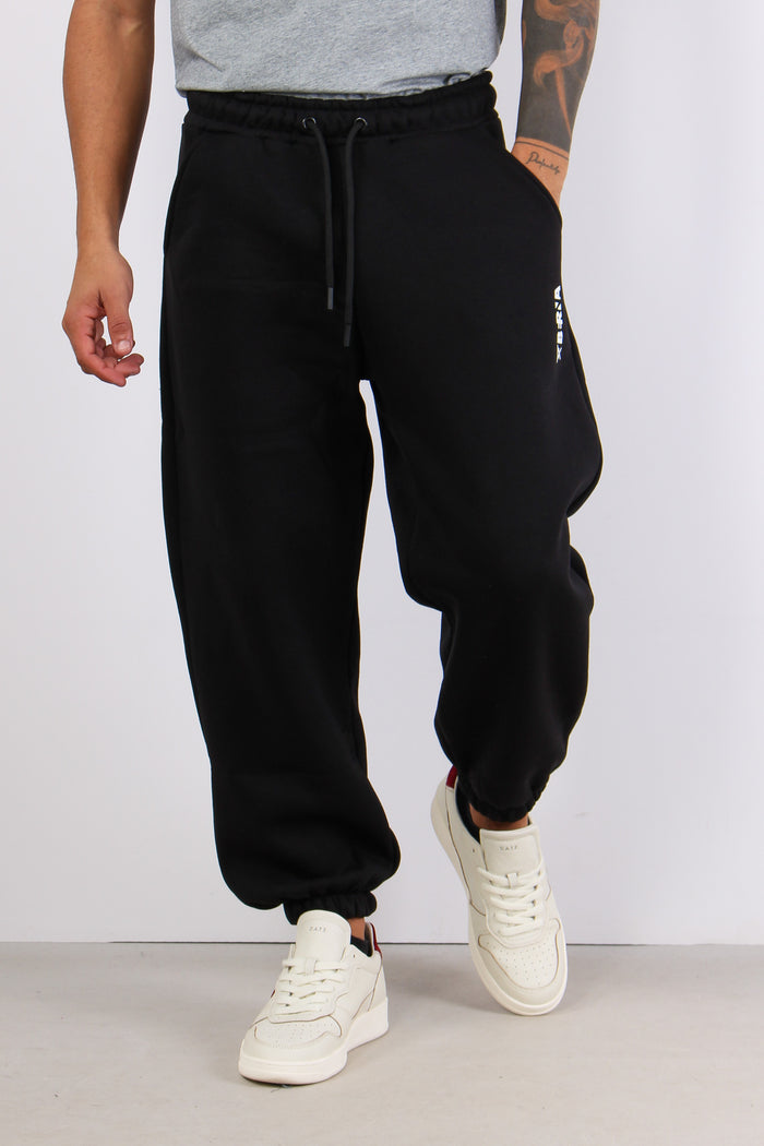 Pantalone Felpa Logo Nero-2