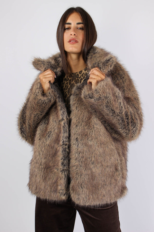 Ecopelliccia Ganci Brown Wolf-2